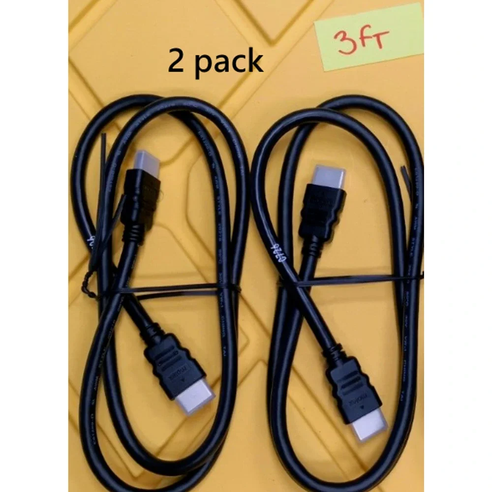 2-Pack HDMI Cable 3ft High Speed 1080P HDTV MOLEX LOT NEW 2PC 2X for DVD Monitor